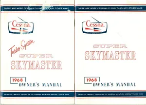 Lot of 2 - Cessna 337 Super Skymaster Owner's Manuals p/n D553-13 & p/n D554-13